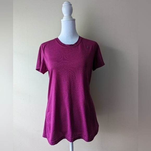 Nike Magenta Dri Fit Short Sleeve Active Top Large - Picture 1 of 4